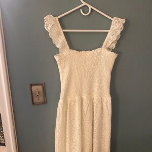 Anthropologie pretty white lace sundress